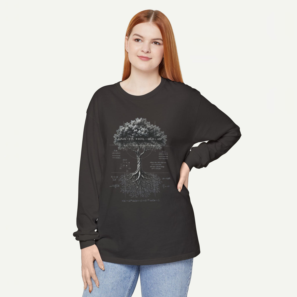 Long Sleeve T-Shirt — Botanical Tree of Life Illustration