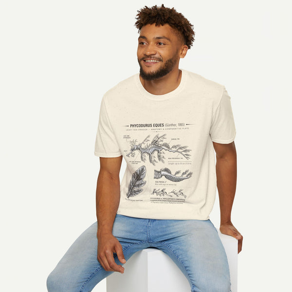 Sea Dragon Anatomy T-Shirt — Phycodurus Eques Botanical Illustration Tee