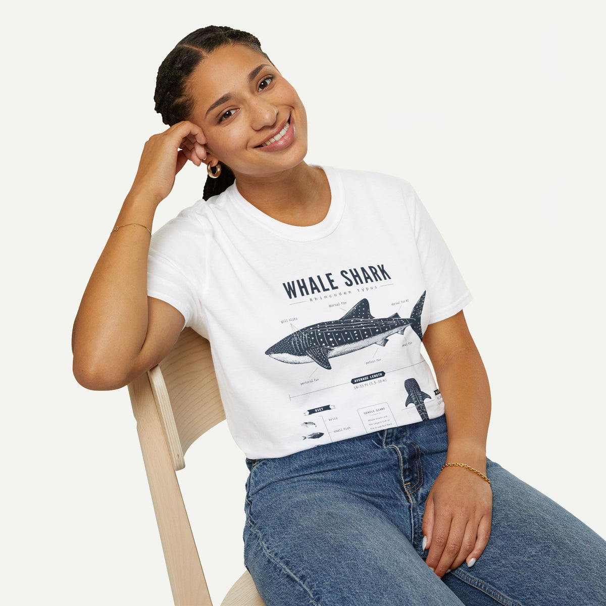 Whale Shark Anatomy Graphic T-Shirt — Marine Life Illustration Tee