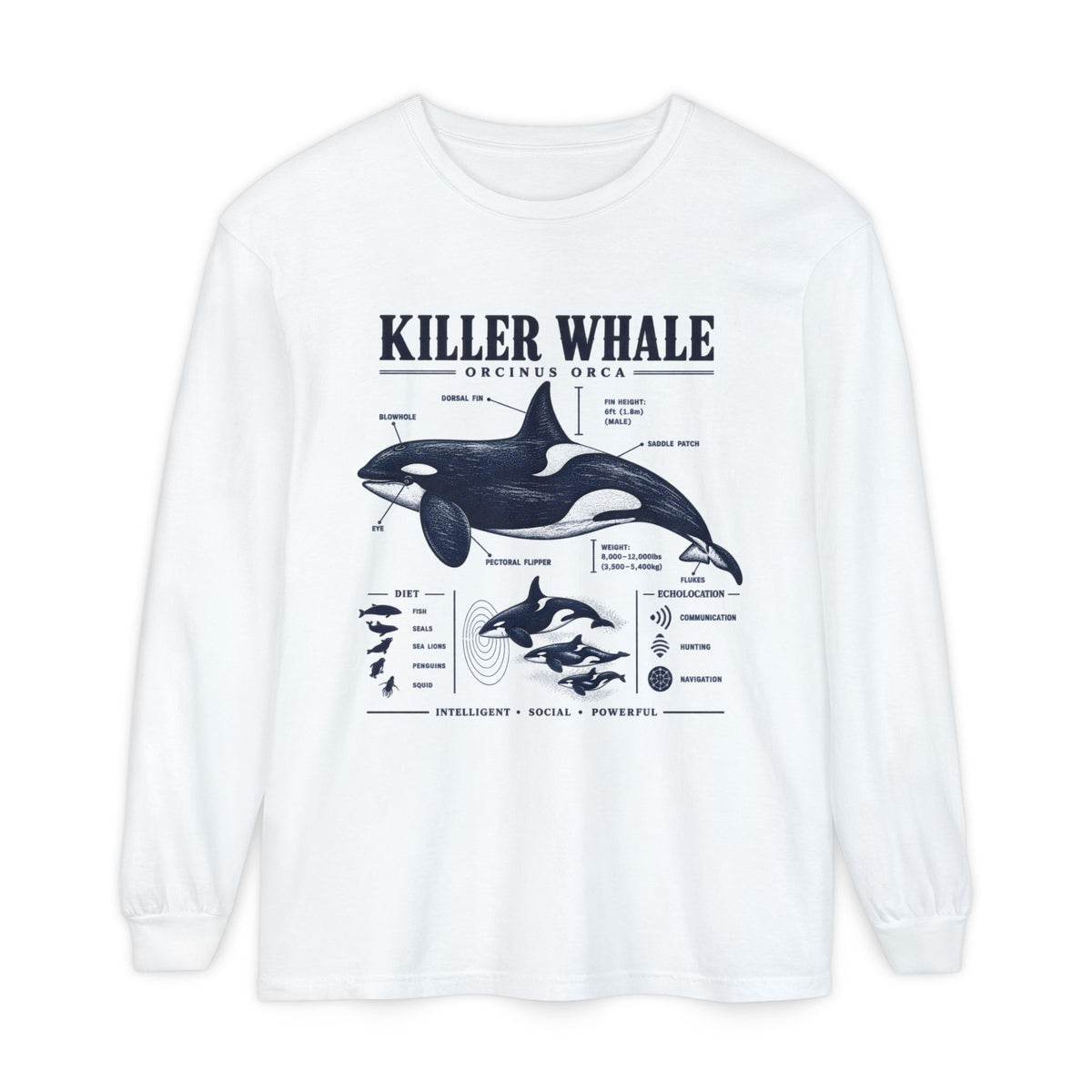 Killer Whale Anatomy Long Sleeve Tee Main image