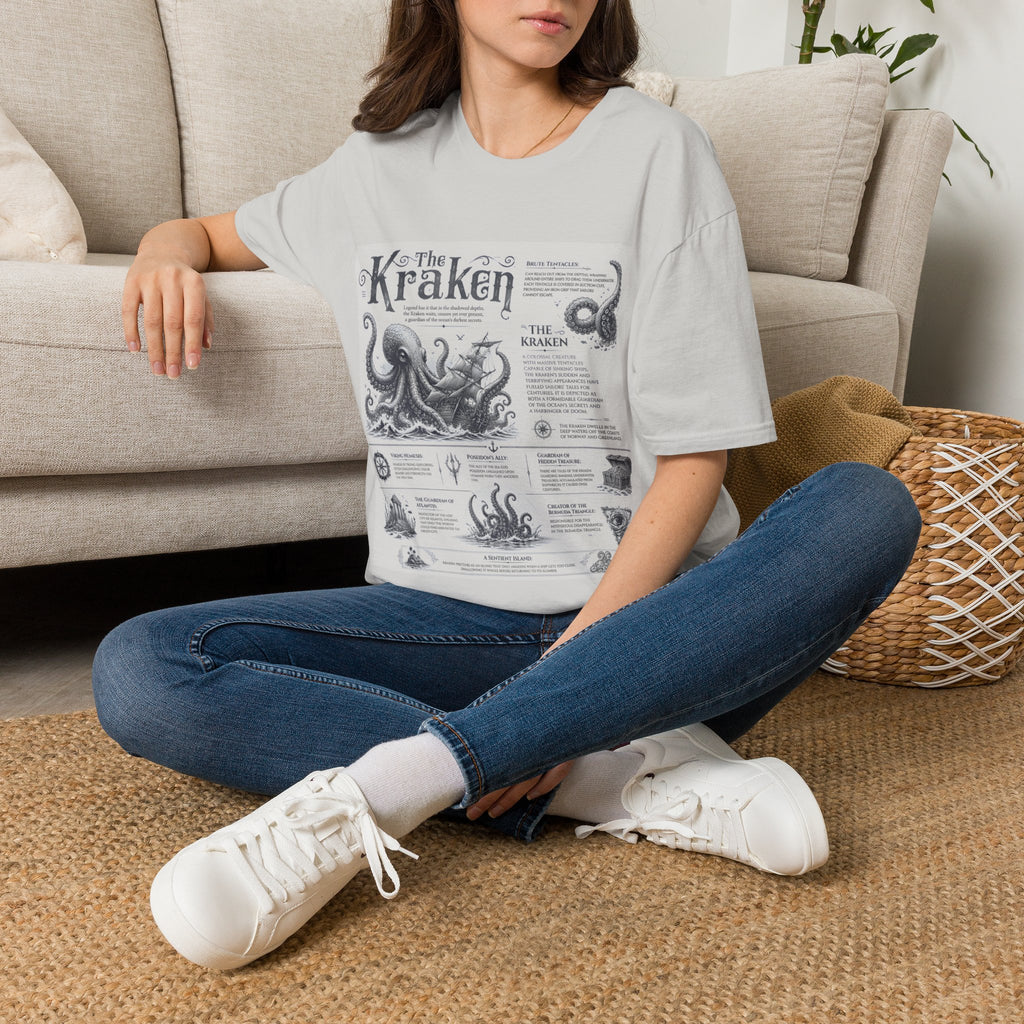Kraken Vintage Diagram T-Shirt — Nautical Octopus Illustration Tee