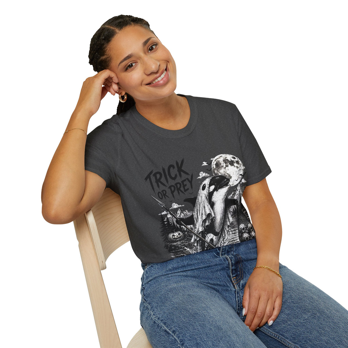 T-Shirt — Trick or Prey Halloween Orca Tee