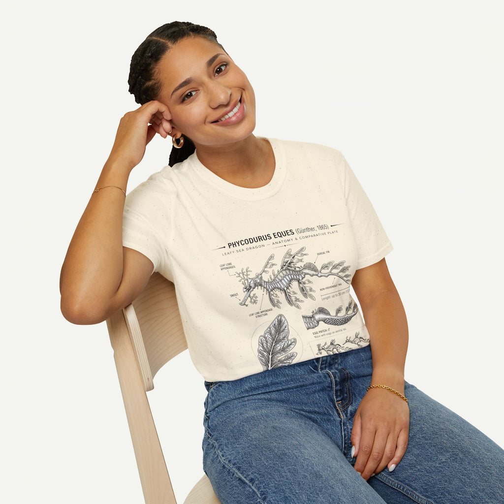 Sea Dragon Anatomy T-Shirt — Phycodurus Eques Botanical Illustration Tee