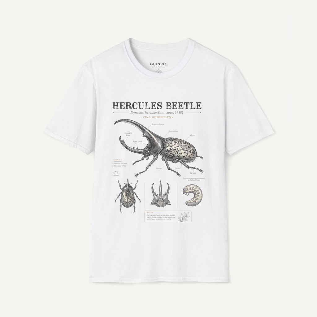 Hercules Beetle Anatomy T-Shirt — Vintage Entomology Graphic Tee