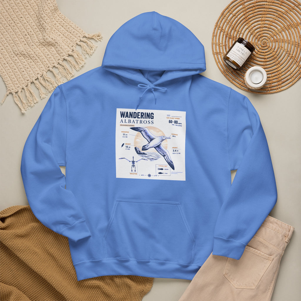 Wandering Albatross Hoodie — Illustrated Sea Bird Anatomy Pullover