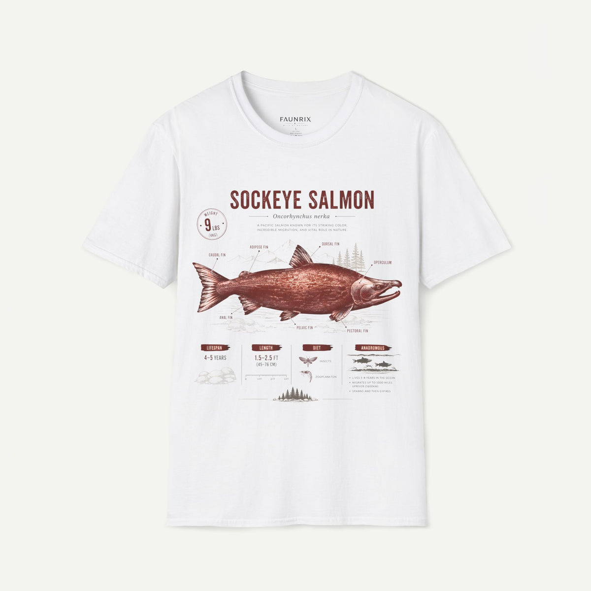 Sockeye Salmon T-Shirt — Vintage Fish Anatomy Tee
