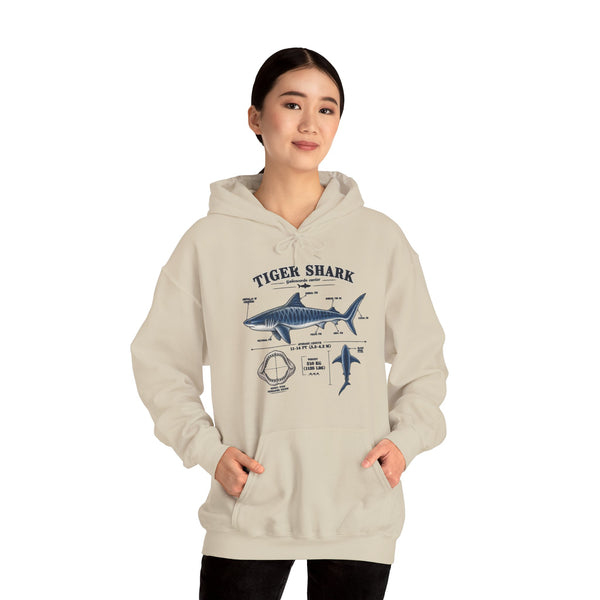 Tiger Shark Anatomy Hoodie — Nautical Science Graphic Pullover