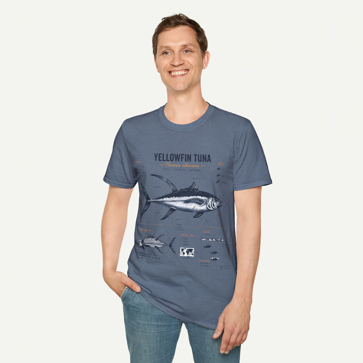 Yellowfin Tuna Anatomy T-Shirt — Vintage Fish ID Graphic Tee