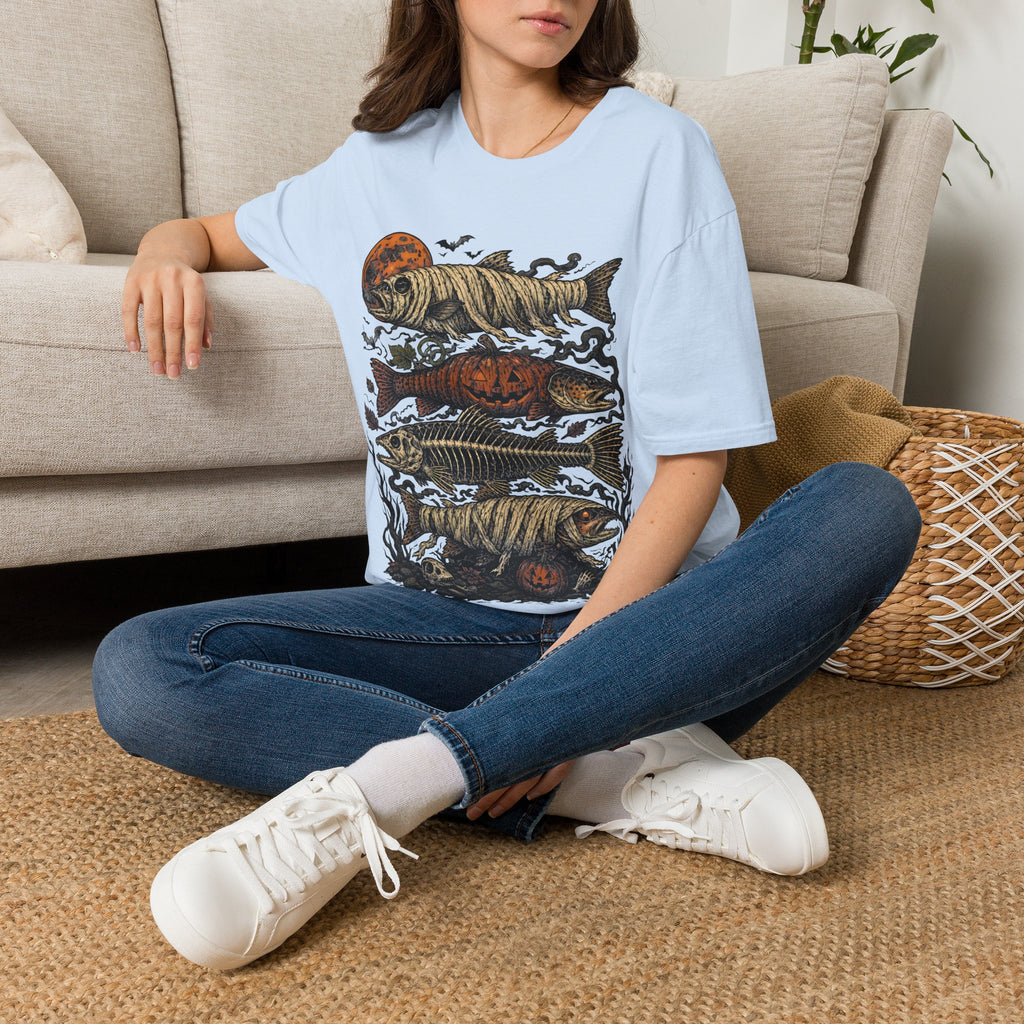 Halloween Pumpkin Fish T-Shirt — Spooky Koi Graphic Tee