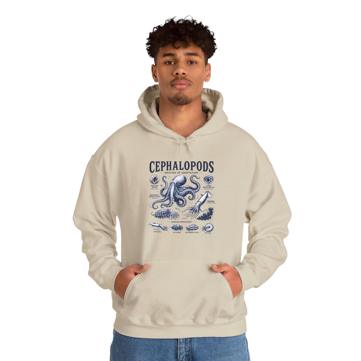 Cephalopods Hoodie — Vintage Marine Octopus Illustration Sweatshirt