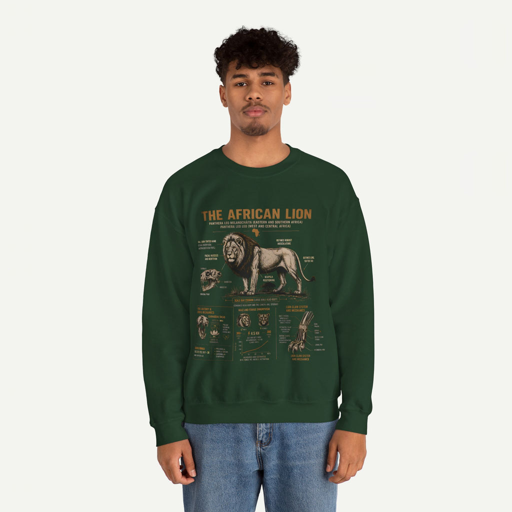 African Lion Anatomy Crewneck Sweatshirt