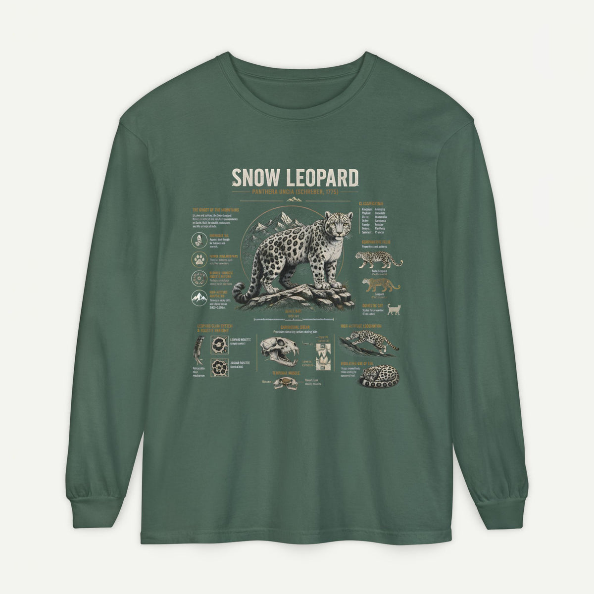 Snow Leopard Anatomy Long Sleeve Tee