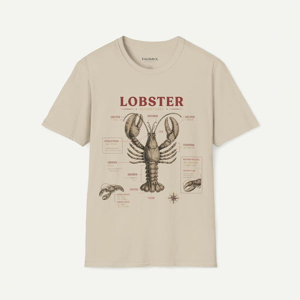 Lobster Anatomy T-Shirt — Vintage Nautical Seafood Diagram Tee