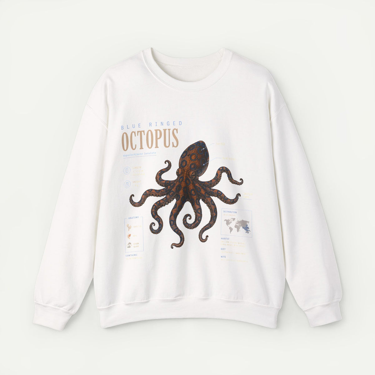 Octopus Anatomy Sweatshirt — Vintage Marine Illustration Crewneck Main image