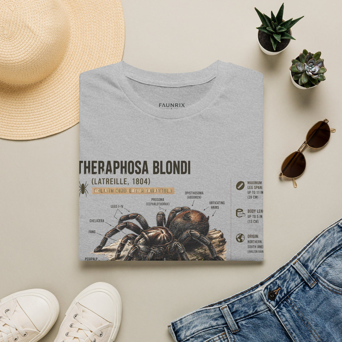 Theraphosa blondi Tarantula T-Shirt — Spider Anatomy Educational Tee