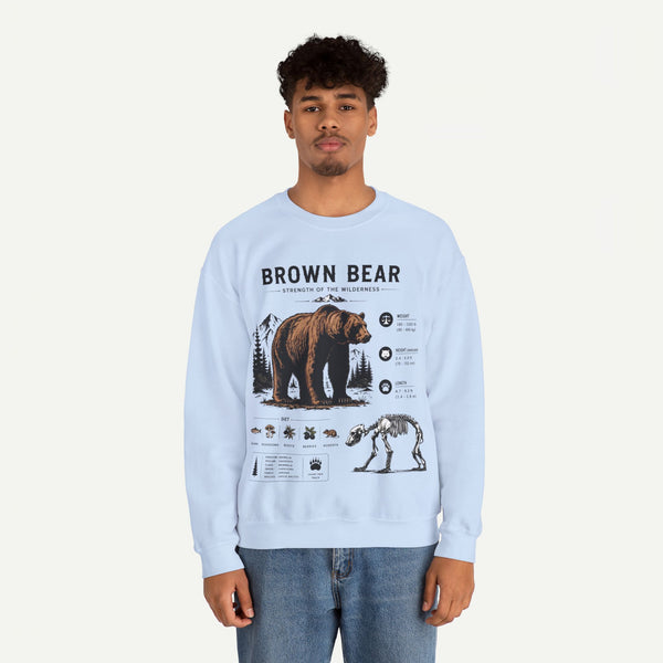 Brown Bear Anatomy Sweatshirt — Wildlife Illustration Graphic Sweatshirt