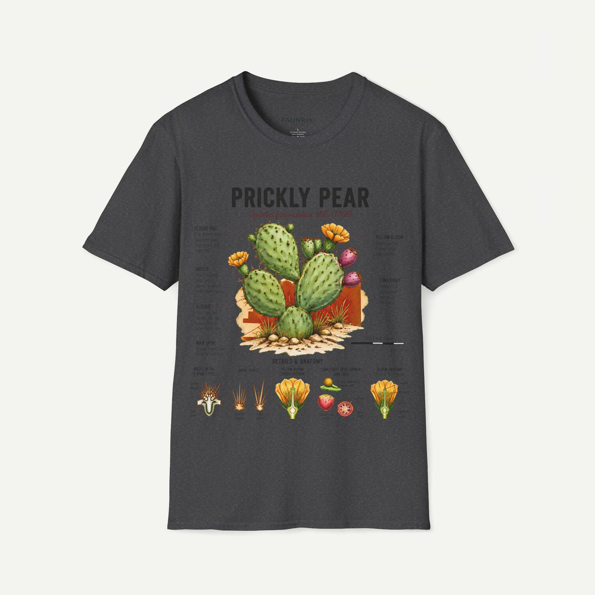 Prickly Pear Botanical T-Shirt — Vintage Cactus Illustration Tee