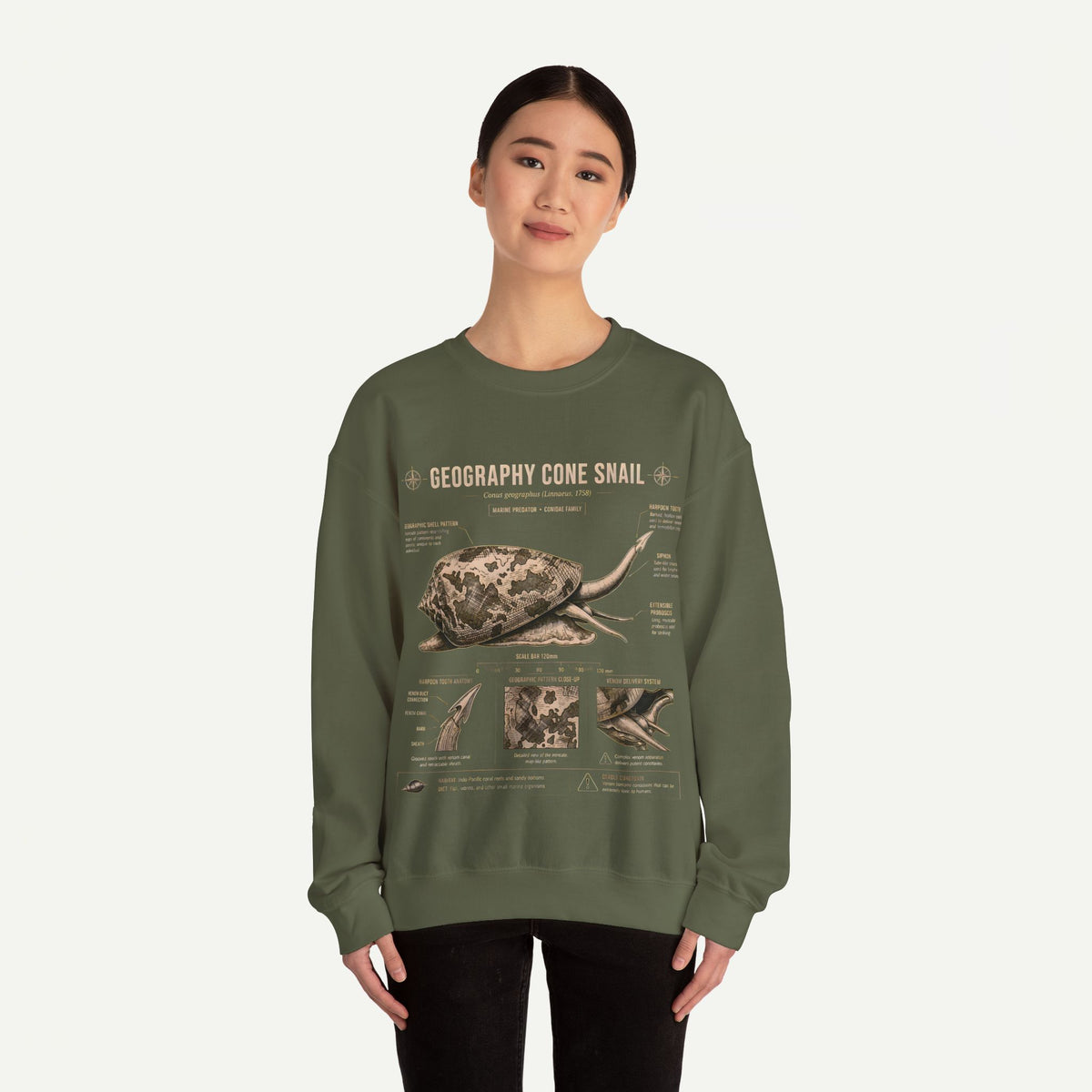 Geography Cone Snail Anatomy Sweatshirt