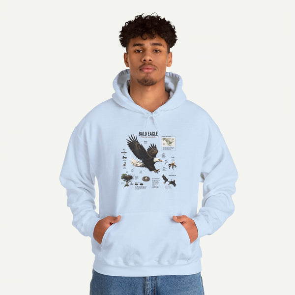 Eagle Graphic Hoodie — Bald Eagle Nature Print Sweatshirt