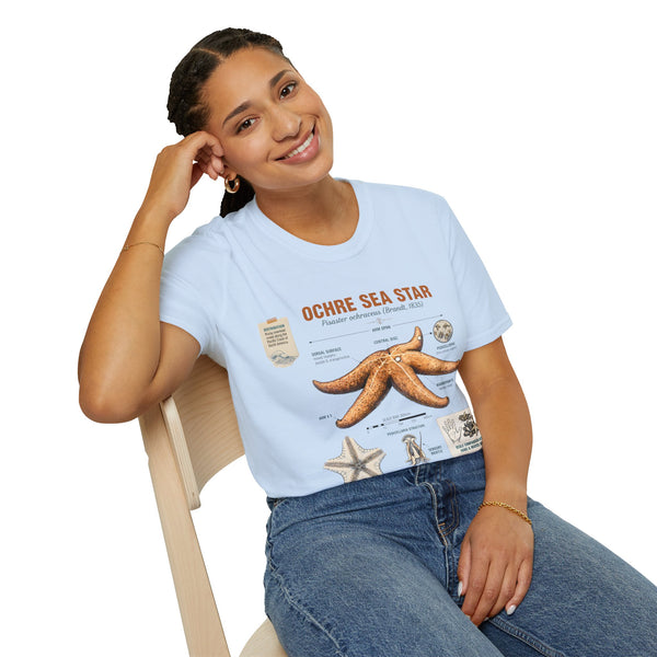 Sea Star Anatomy T-Shirt — Ochre Starfish Illustration Tee
