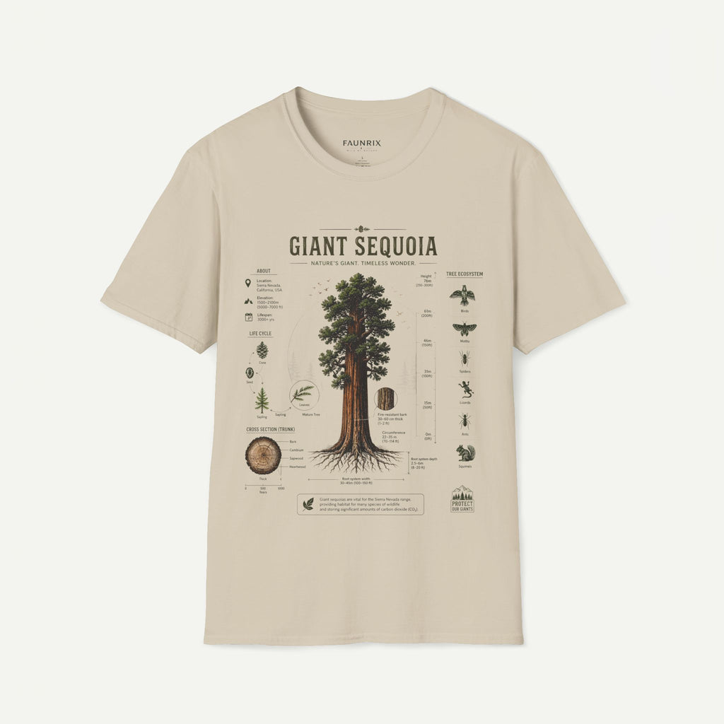 Giant Sequoia Anatomy T-Shirt — Botanical Tree Illustration Tee