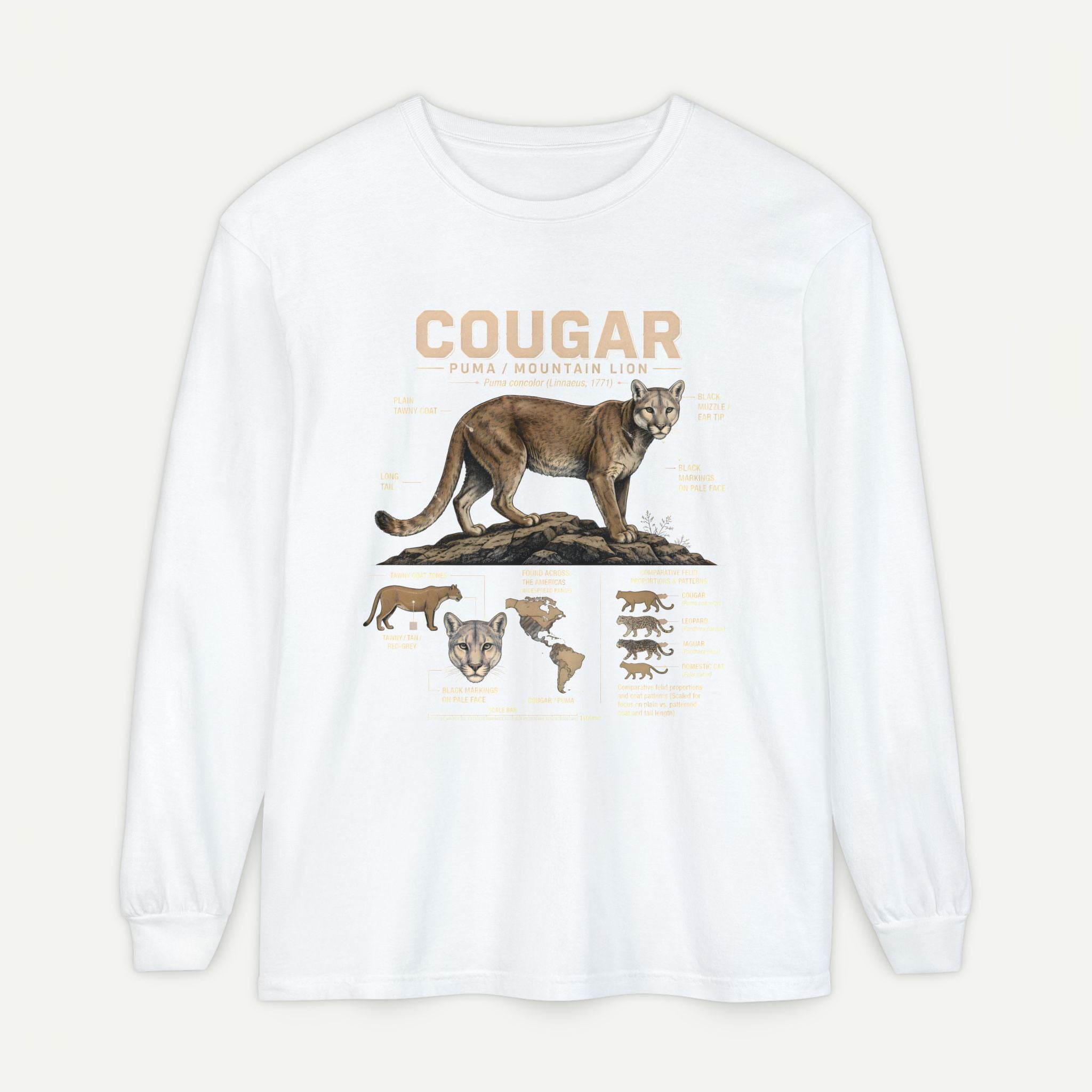 Cougar Wildlife Anatomy Long Sleeve Tee Secondary image