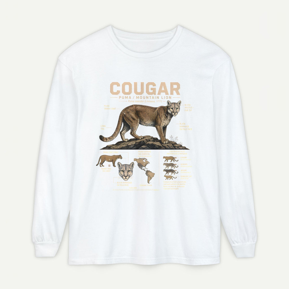 Cougar Wildlife Anatomy Long Sleeve Tee