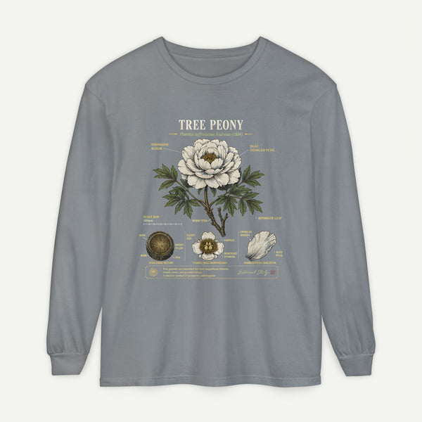 Tree Peony Illustration Long Sleeve Tee