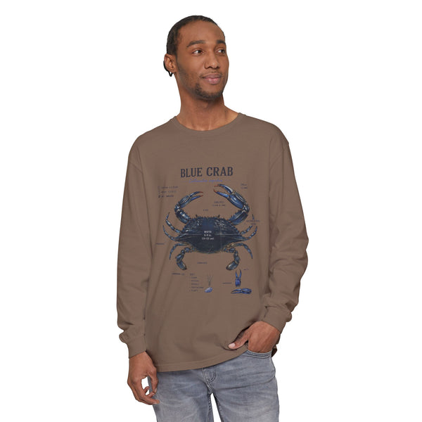 Blue Crab Anatomy Long Sleeve Tee