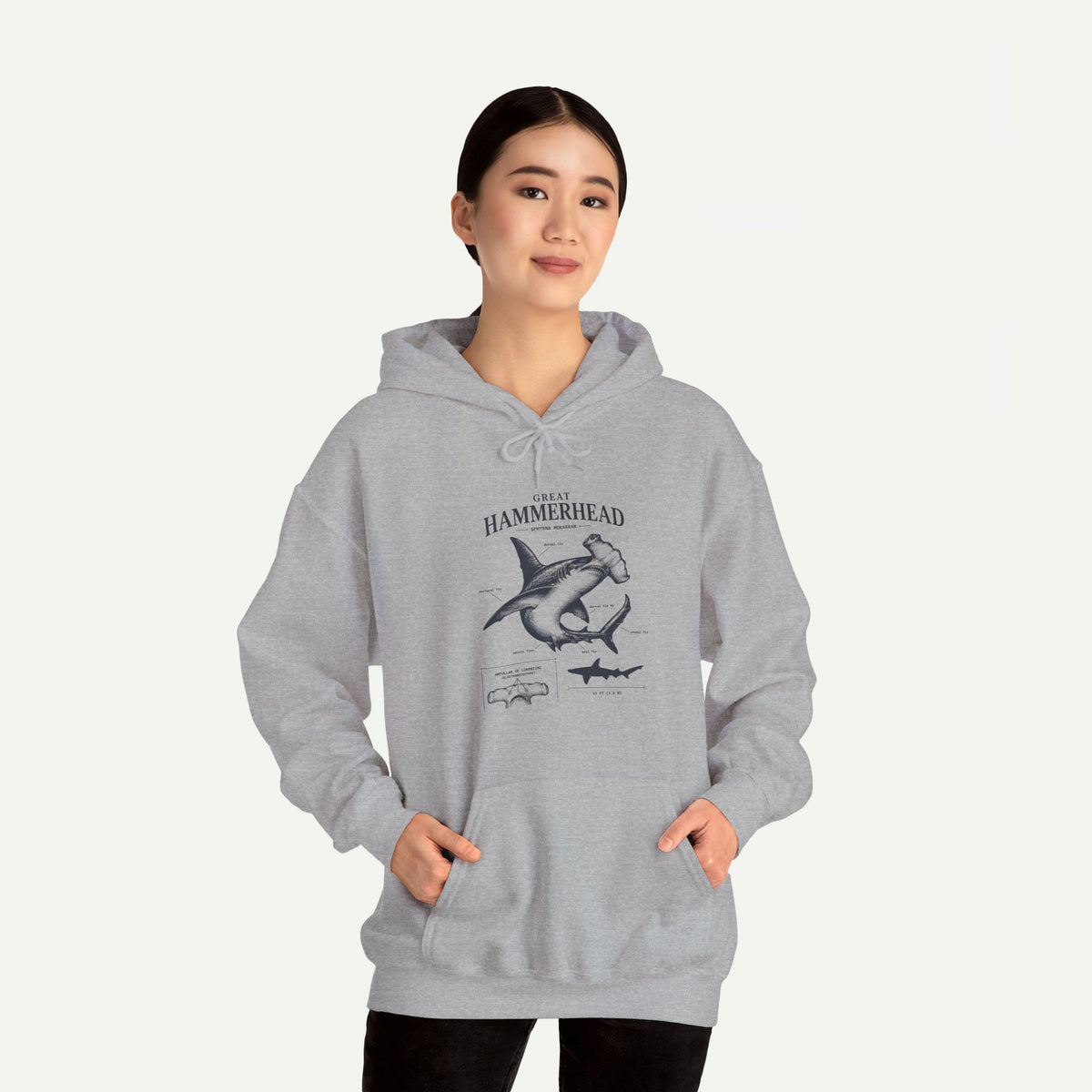 Hammerhead Shark Anatomy Hoodie – Marine Biology Graphic
