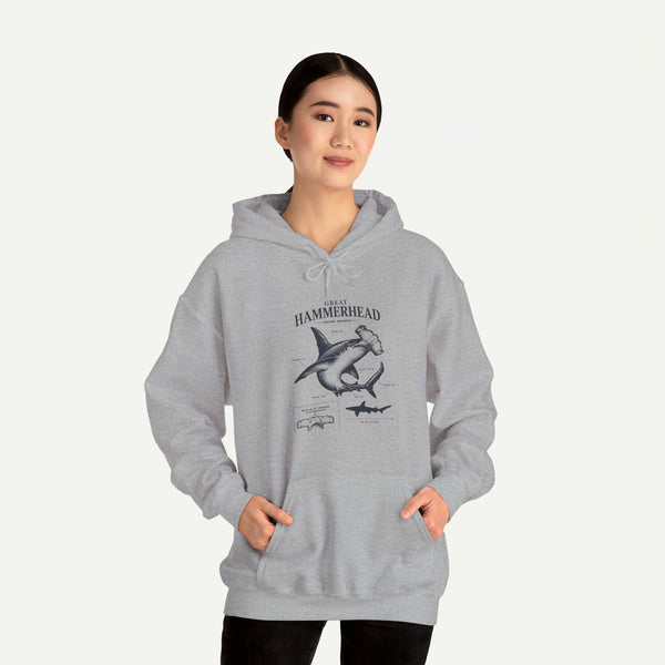 Hammerhead Shark Anatomy Hoodie – Marine Biology Graphic