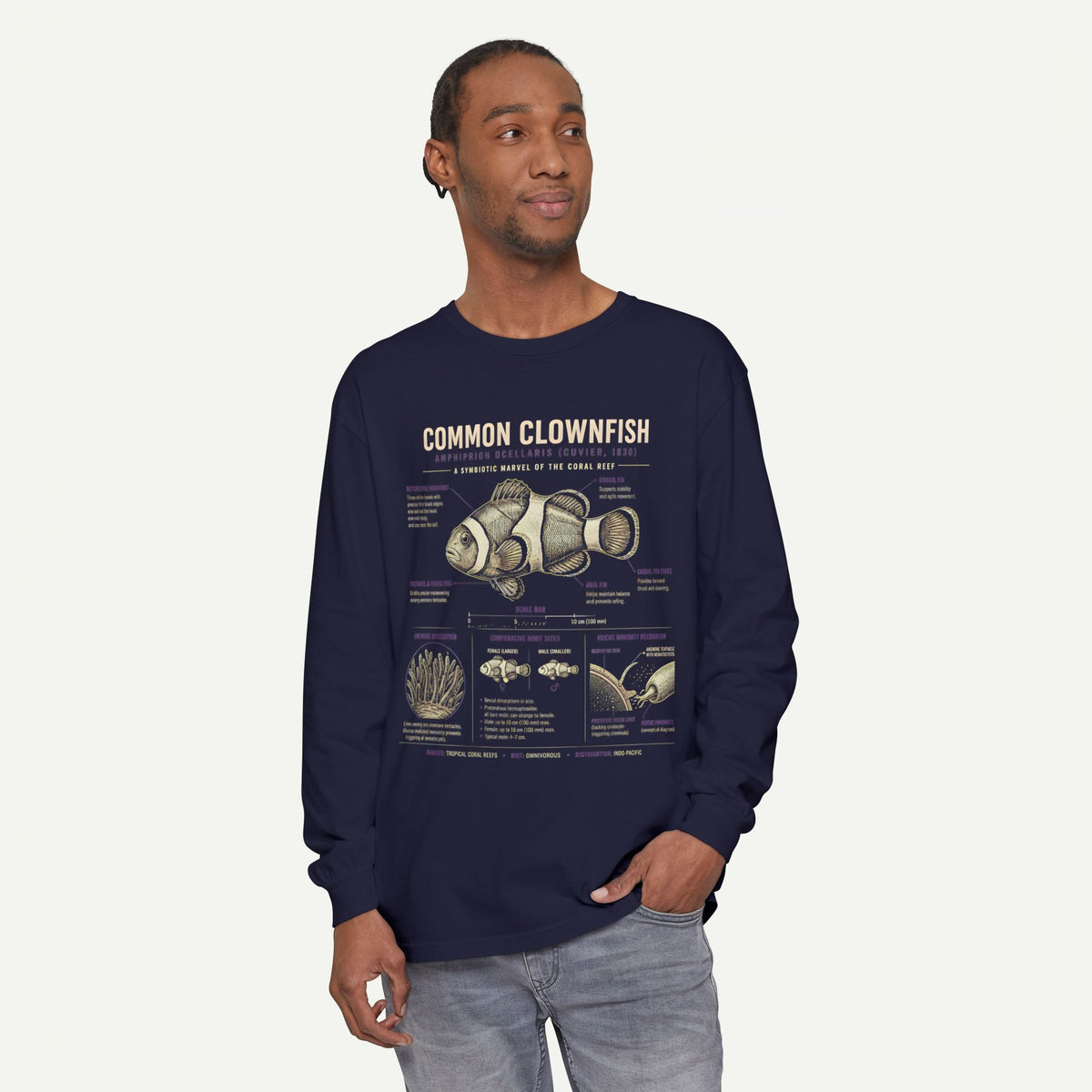 Common Clownfish Anatomy Long Sleeve Tee
