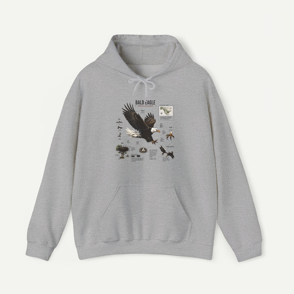 Eagle Graphic Hoodie — Bald Eagle Nature Print Sweatshirt